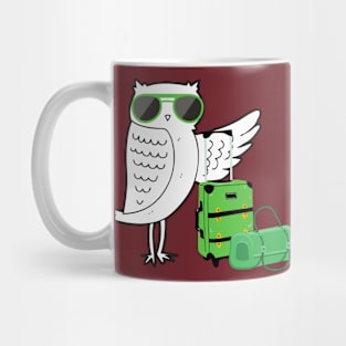 Cool traveling owl - green Mug